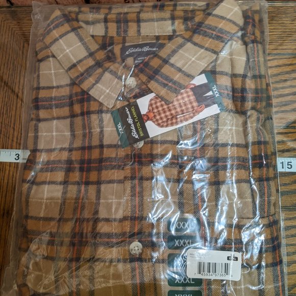 Eddie Bauer Bristol Flannel Relaxed Open Fit 100% Cotton Size XXXL SNEW WITH TAG - Picture 2 of 9